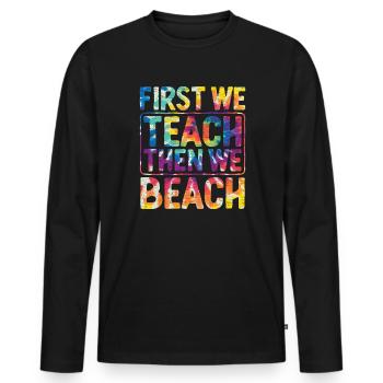 Lehrer Ferien Geschenk - Männer Premium Bio Langarmshirt - Schwarz - Vorne - Nico (187cm)