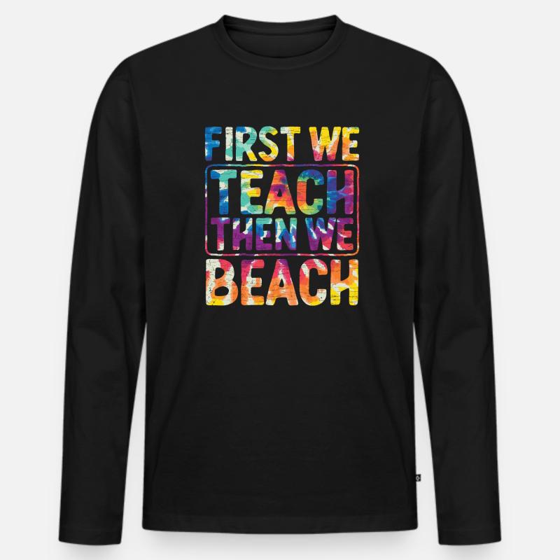 Lehrer Ferien Geschenk - Männer Premium Bio Langarmshirt - Schwarz