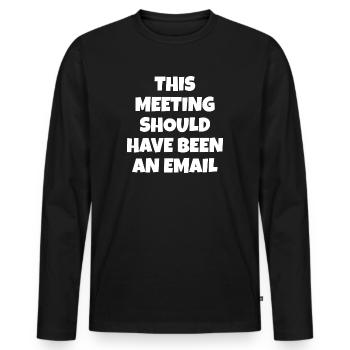 Bureau Disant Collègue de travail - T-shirt manches longues Premium bio Homme - noir - Devant - Nico (187cm)