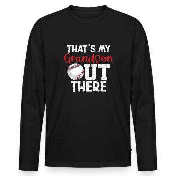 Baseballspieler Oma Opa Geschenk - Männer Premium Bio Langarmshirt - Schwarz - Vorne - Nico (187cm)
