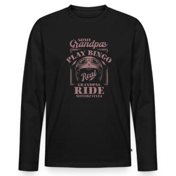 Biker Opa Motorrad Motorradfahrer - Männer Premium Bio Langarmshirt - Schwarz - Vorne - Nico (187cm)