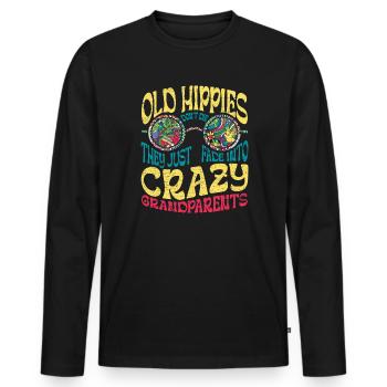 Oma Opa Hippies Geschenk - Männer Premium Bio Langarmshirt - Schwarz - Vorne - Nico (187cm)