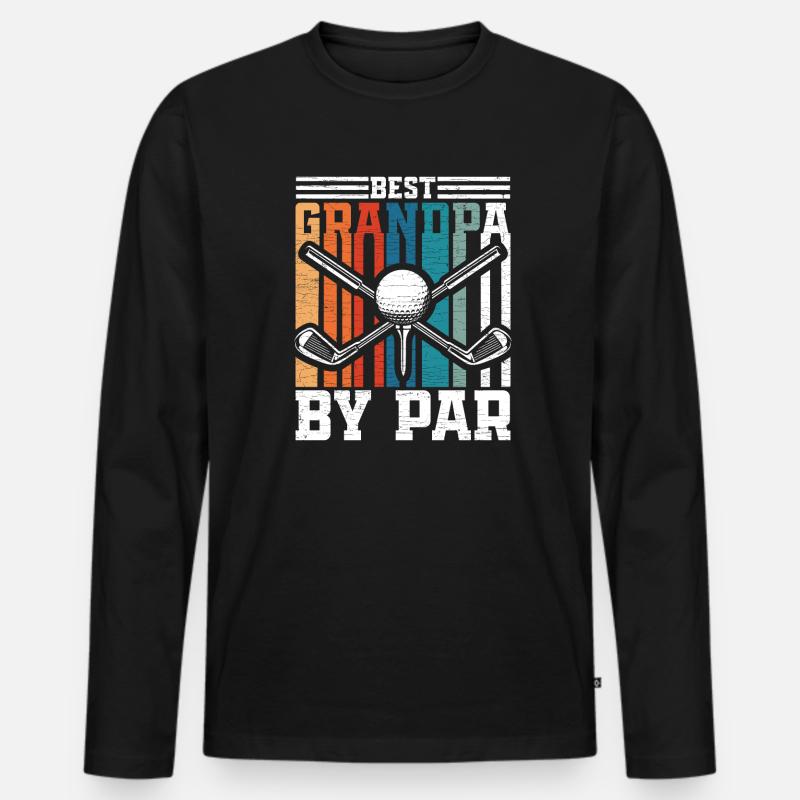 Golfer Opa Golf - Männer Premium Bio Langarmshirt - Schwarz