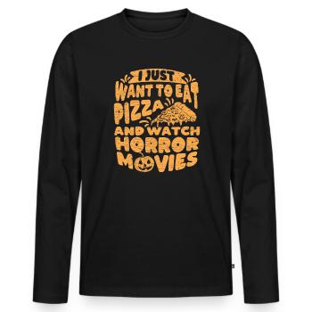 Horror Filme Fan Halloween - Männer Premium Bio Langarmshirt - Schwarz - Vorne - Nico (187cm)