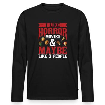 Horror Filme Horrorfilm - Männer Premium Bio Langarmshirt - Schwarz - Vorne - Nico (187cm)