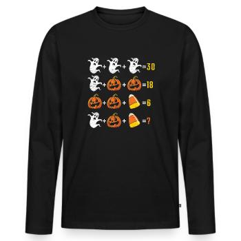 Mathelehrer Halloween - Männer Premium Bio Langarmshirt - Schwarz - Vorne - Nico (187cm)