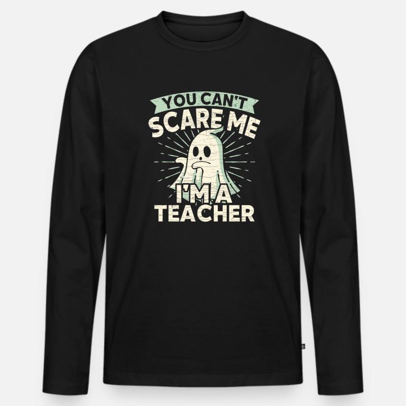 Lehrer Geist Halloween - Männer Premium Bio Langarmshirt - Schwarz