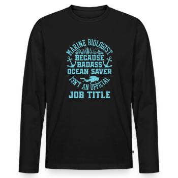 Meeresbiologe - Männer Premium Bio Langarmshirt - Schwarz - Vorne - Nico (187cm)
