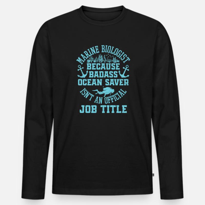 Meeresbiologe - Männer Premium Bio Langarmshirt - Schwarz