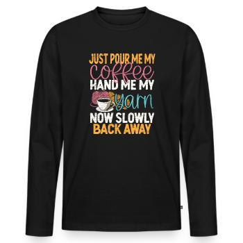 Quilting Stricken Nähen Häkeln - Männer Premium Bio Langarmshirt - Schwarz - Vorne - Nico (187cm)
