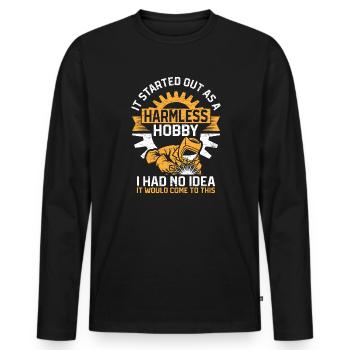 Schweißen Schweißer - Männer Premium Bio Langarmshirt - Schwarz - Vorne - Nico (187cm)