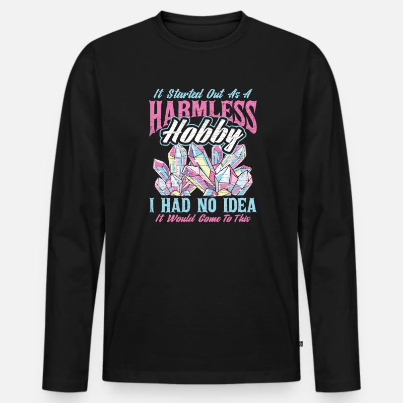 Kristalle Geschenk - Männer Premium Bio Langarmshirt - Schwarz