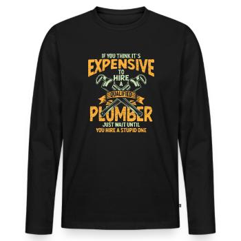Plumber Klempner - Männer Premium Bio Langarmshirt - Schwarz - Vorne - Nico (187cm)