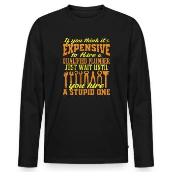 Klempner Geschenkidee - Männer Premium Bio Langarmshirt - Schwarz - Vorne - Nico (187cm)