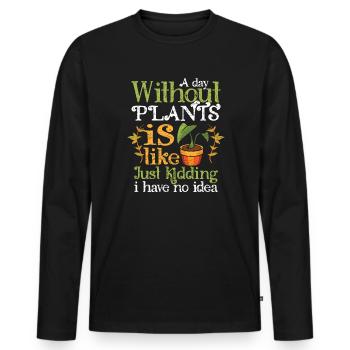 Botaniker Geschenk Pflanzen - Männer Premium Bio Langarmshirt - Schwarz - Vorne - Nico (187cm)
