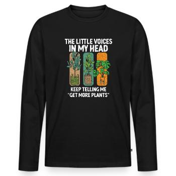 Gärtner Botanik Pflanze - Männer Premium Bio Langarmshirt - Schwarz - Vorne - Nico (187cm)