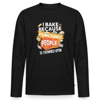 Backen Geschenk Bäcker - Männer Premium Bio Langarmshirt - Schwarz - Vorne - Nico (187cm)