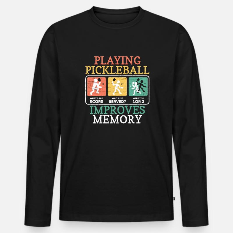 Paddleball Pickleball - Männer Premium Bio Langarmshirt - Schwarz