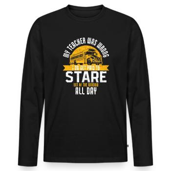 Busfahrer Bus Schulbus - Männer Premium Bio Langarmshirt - Schwarz - Vorne - Nico (187cm)