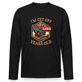Landschaftsgärtner Landschaftsbau Rasenmähen Mähen - Männer Premium Bio Langarmshirt - Schwarz - Vorne - Nico (187cm)