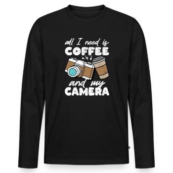 Photograph Photographie - Männer Premium Bio Langarmshirt - Schwarz - Vorne - Nico (187cm)