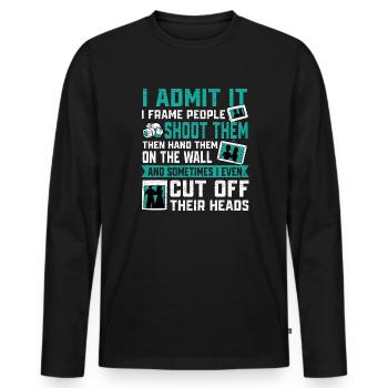 Fotograf Geschenkidee Photograph - Männer Premium Bio Langarmshirt - Schwarz - Vorne - Nico (187cm)