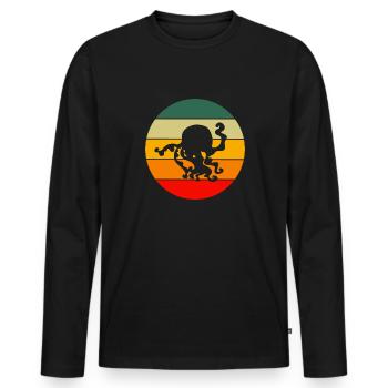 Ocean Animal Sea Animal Octopus Gift Retro Octopus - Men's Premium Organic Long Sleeve Shirt - black - Front - Nico (187cm)