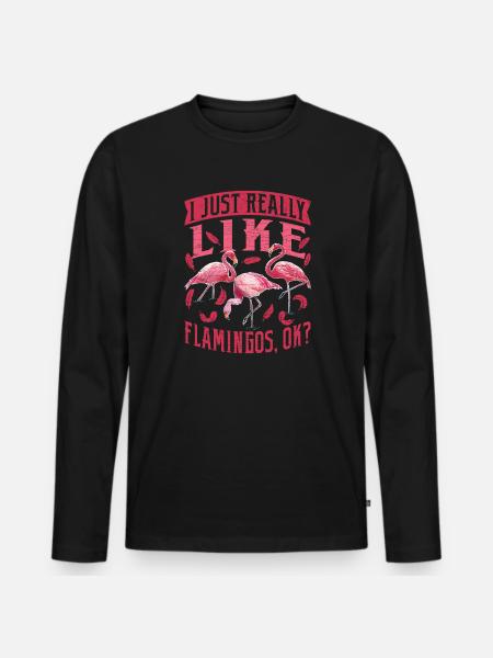 Flamingo Spruch - Männer Premium Bio Langarmshirt - Schwarz