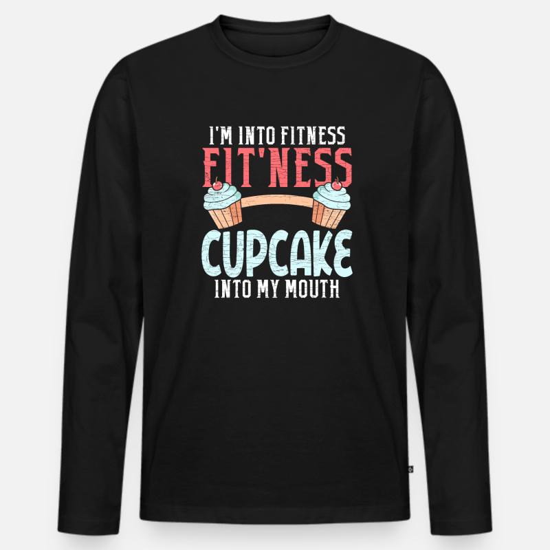 Cupcake Backen - Männer Premium Bio Langarmshirt - Schwarz