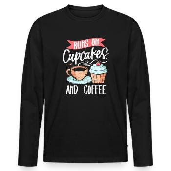 Cupcakes Geschenkidee - Männer Premium Bio Langarmshirt - Schwarz - Vorne - Nico (187cm)