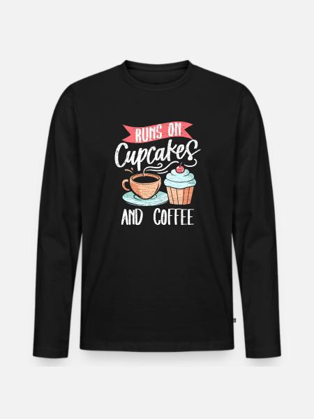 Cupcakes Geschenkidee - Männer Premium Bio Langarmshirt - Schwarz