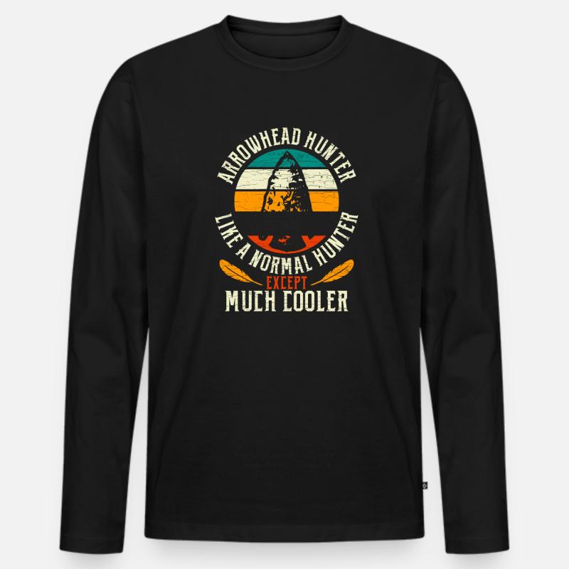 Arrowhead Hunter - Männer Premium Bio Langarmshirt - Schwarz