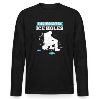 Eisangeln Geschenk Eisfischen - Männer Premium Bio Langarmshirt - Schwarz - Vorne - Nico (187cm)