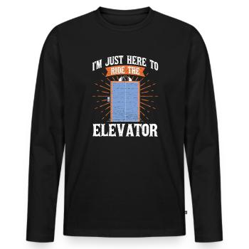Fahrstuhl Aufzug - Männer Premium Bio Langarmshirt - Schwarz - Vorne - Nico (187cm)