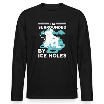 Eisfischen Eisangeln Geschenk - Männer Premium Bio Langarmshirt - Schwarz - Vorne - Nico (187cm)