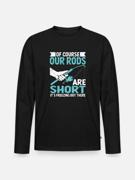 Eisfischen Eisangeln - Männer Premium Bio Langarmshirt - Schwarz