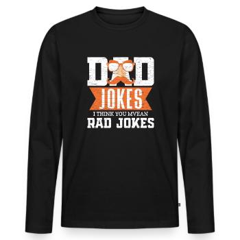 Papa Spruch Vatertag - Männer Premium Bio Langarmshirt - Schwarz - Vorne - Nico (187cm)