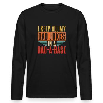 Vatertag Geschenk Papa Spruch - Männer Premium Bio Langarmshirt - Schwarz - Vorne - Nico (187cm)