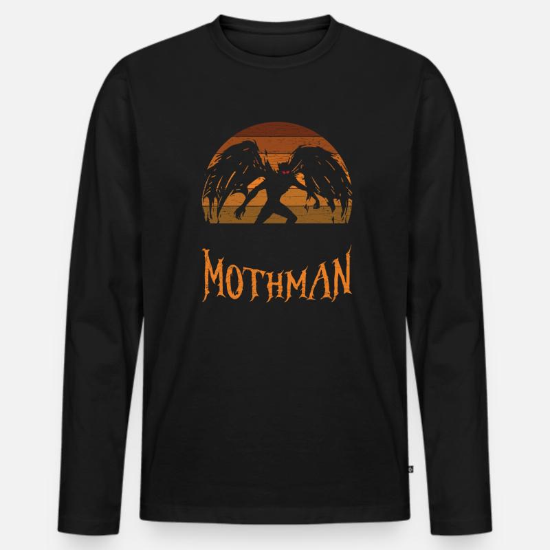 Kryptozoologie Mothman - Männer Premium Bio Langarmshirt - Schwarz