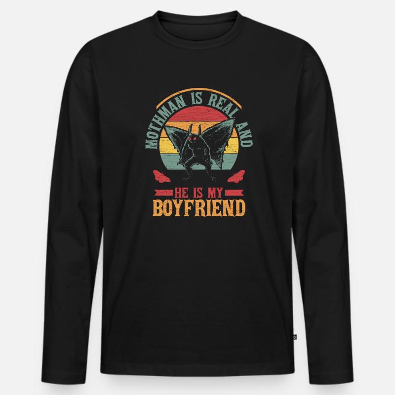 Kryptozoologie Mothman - Männer Premium Bio Langarmshirt - Schwarz