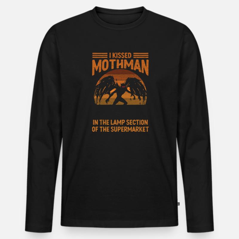 Kryptozoologie Mothman Kryptide - Männer Premium Bio Langarmshirt - Schwarz