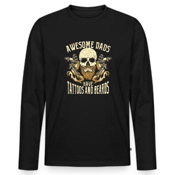 Tätowierer Papa Tattoos - Männer Premium Bio Langarmshirt - Schwarz - Vorne - Nico (187cm)