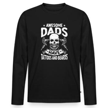 Tattoos Papa Geschenk Tätowierer - Männer Premium Bio Langarmshirt - Schwarz - Vorne - Nico (187cm)