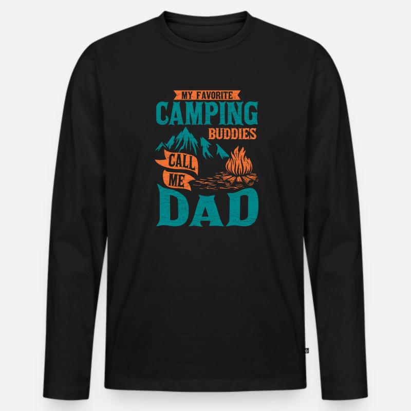 Camping Papa Camper - Männer Premium Bio Langarmshirt - Schwarz