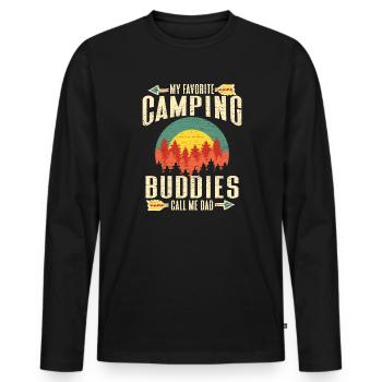 Camper Camping Papa - Männer Premium Bio Langarmshirt - Schwarz - Vorne - Nico (187cm)