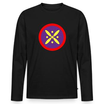 Derafsh Kaviani, Lotus Flower, Iran, Persia, Flag - Men's Premium Organic Long Sleeve Shirt - black - Front - Nico (187cm)