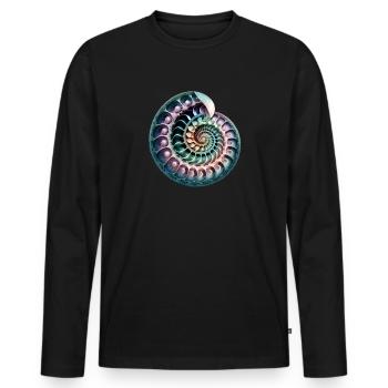 Fibonacci spiral, shell, golden ratio - Men's Premium Organic Long Sleeve Shirt - black - Front - Nico (187cm)