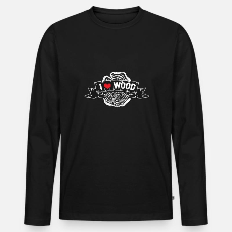 Holzfäller Förster - Männer Premium Bio Langarmshirt - Schwarz
