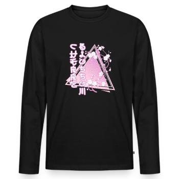 Cherry blossom Sakura Flower - Männer Premium Bio Langarmshirt - Schwarz - Vorne - Nico (187cm)
