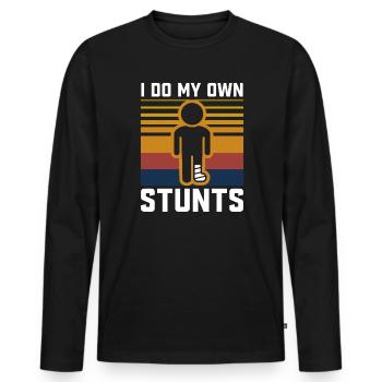 Extremsport Sportler Lustiger Spruch - Männer Premium Bio Langarmshirt - Schwarz - Vorne - Nico (187cm)